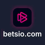Betsio.com Casino Logo - Stylish Crypto Gaming Platform Branding in Pink and Black | SistersSites.co.uk Betsio.com Casino logo with glowing pink play button icon on a dark background